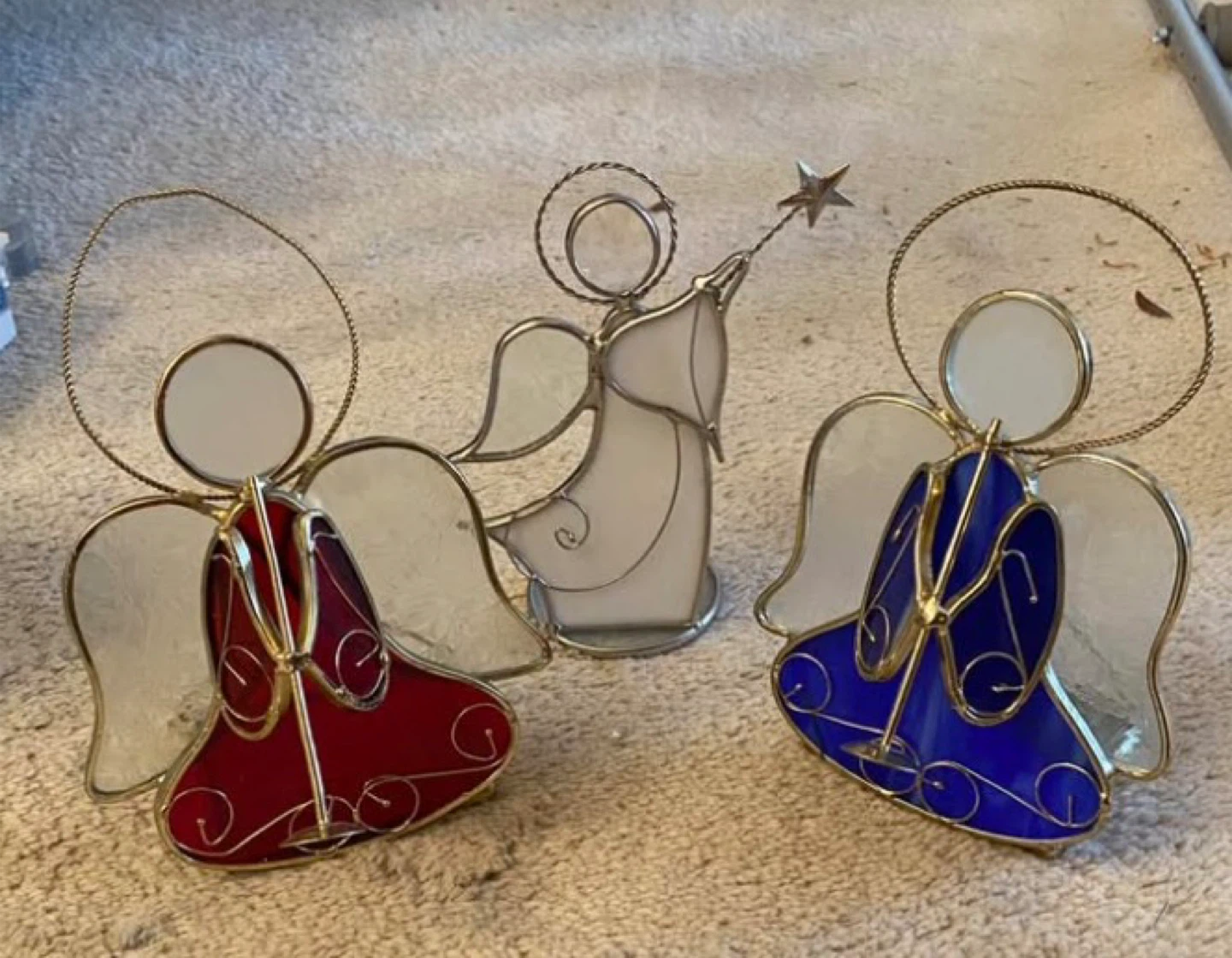 Set of 3 Stained Glass Angels