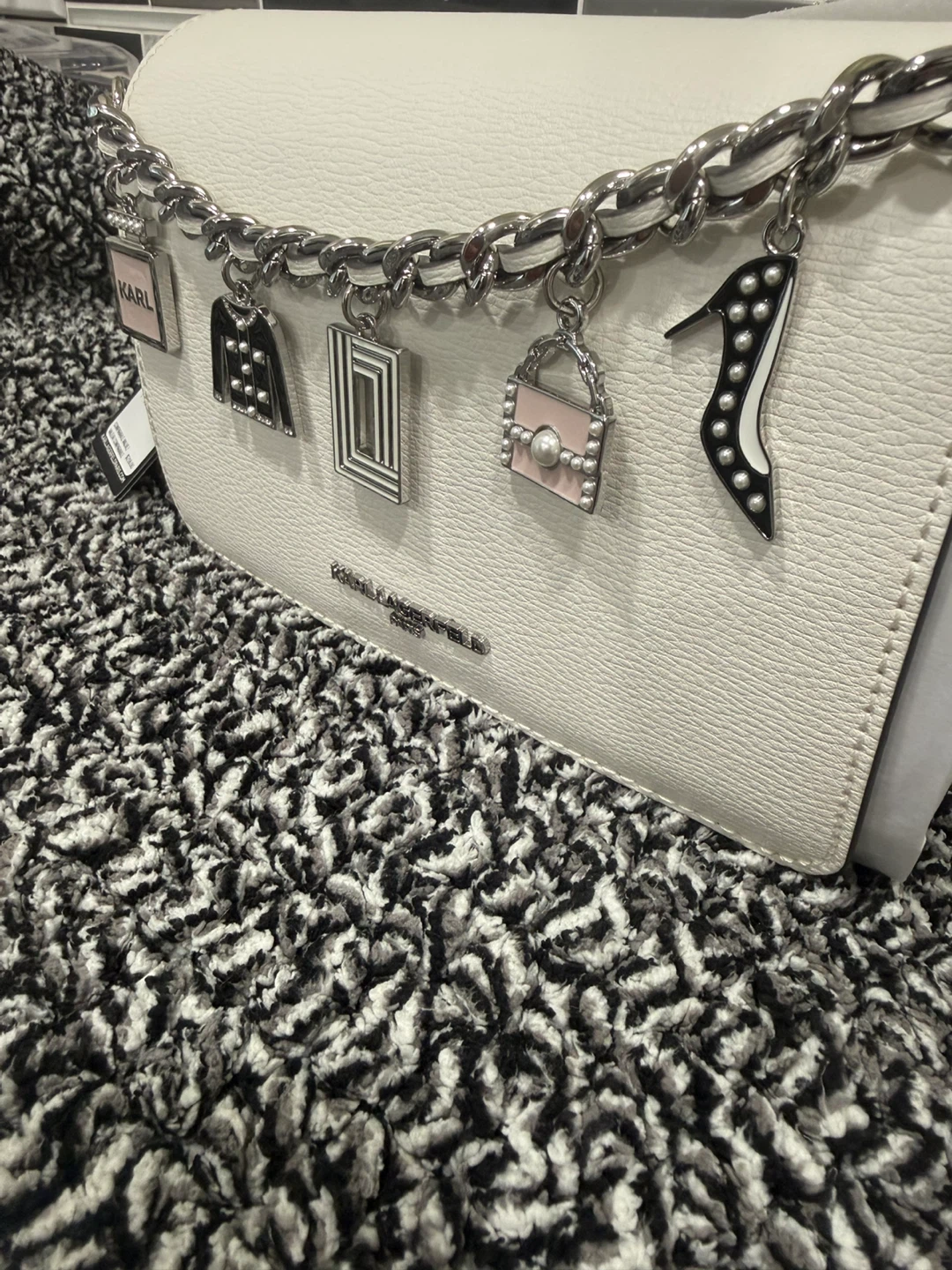 Karl Lagerfeld White Crossbody Bag with Charms - photo 3