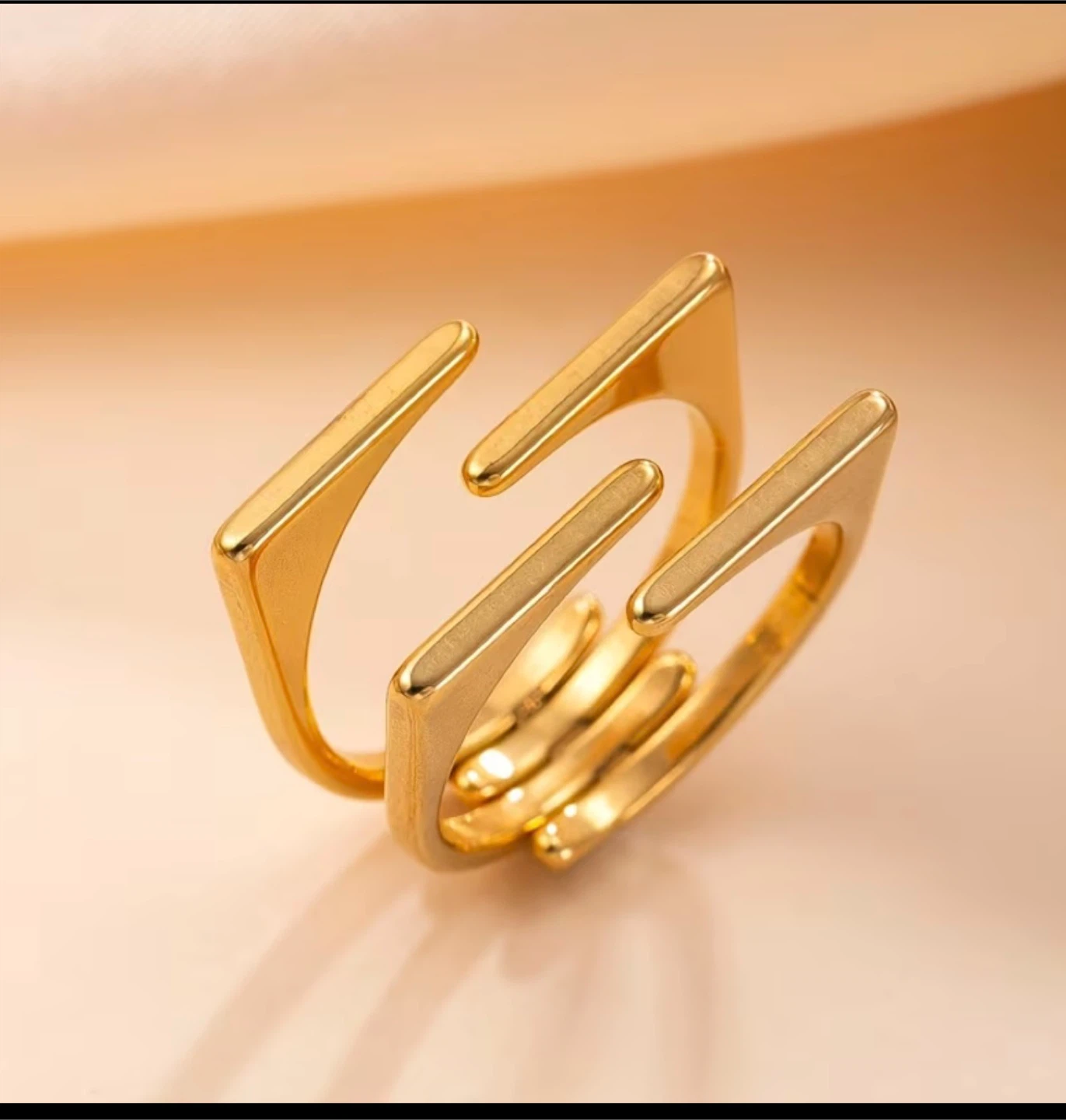 18k gold plated stainless steel ring - photo 2
