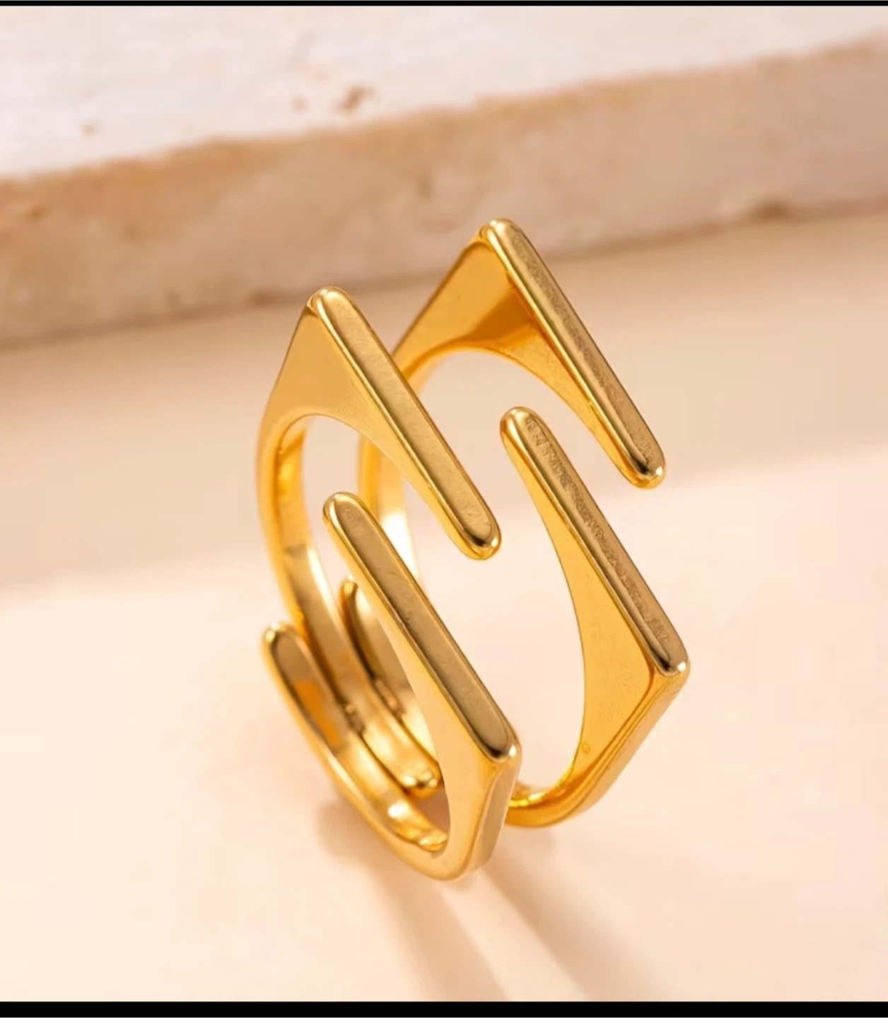 18k gold plated stainless steel ring - photo 3