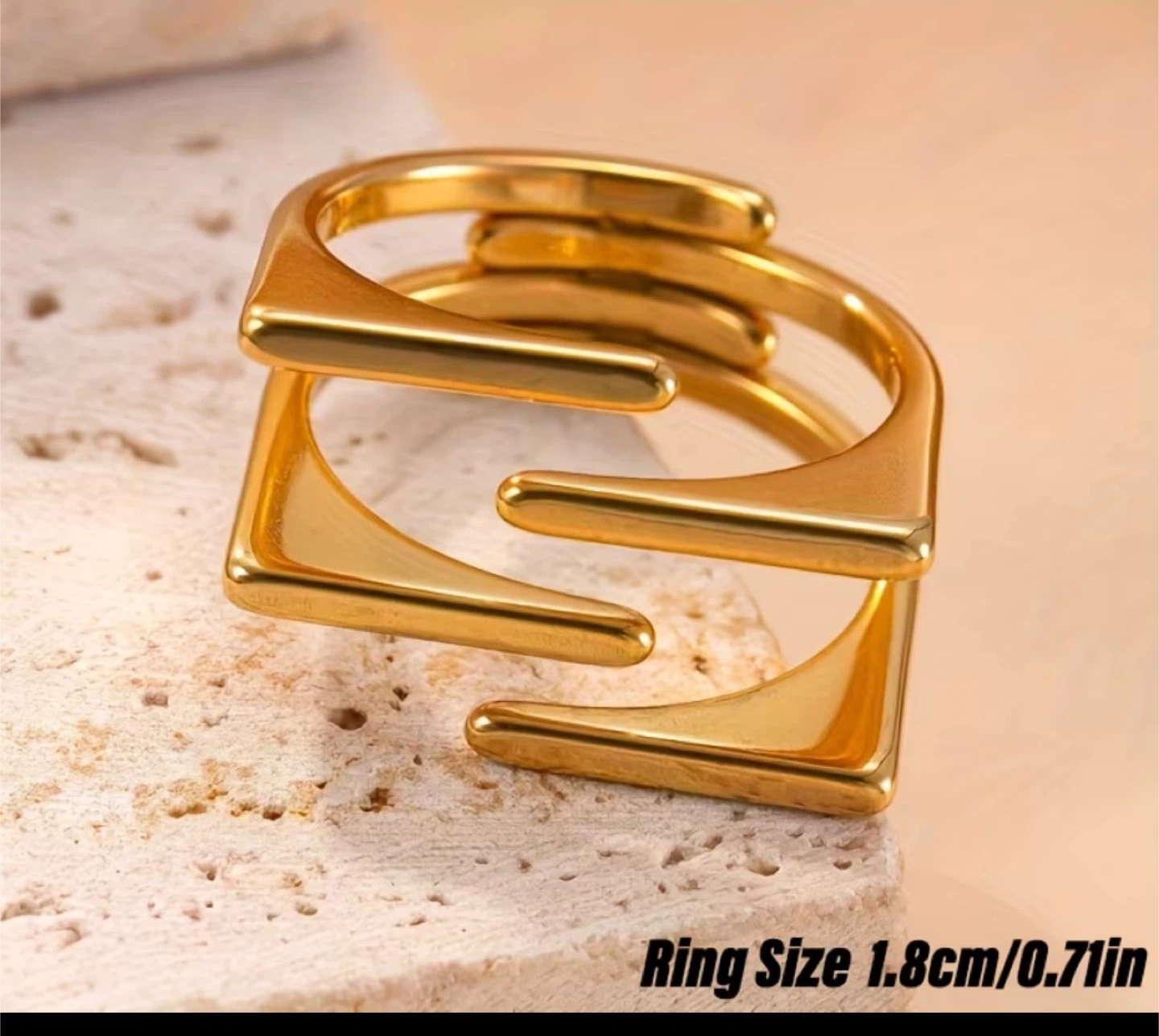 18k gold plated stainless steel ring
