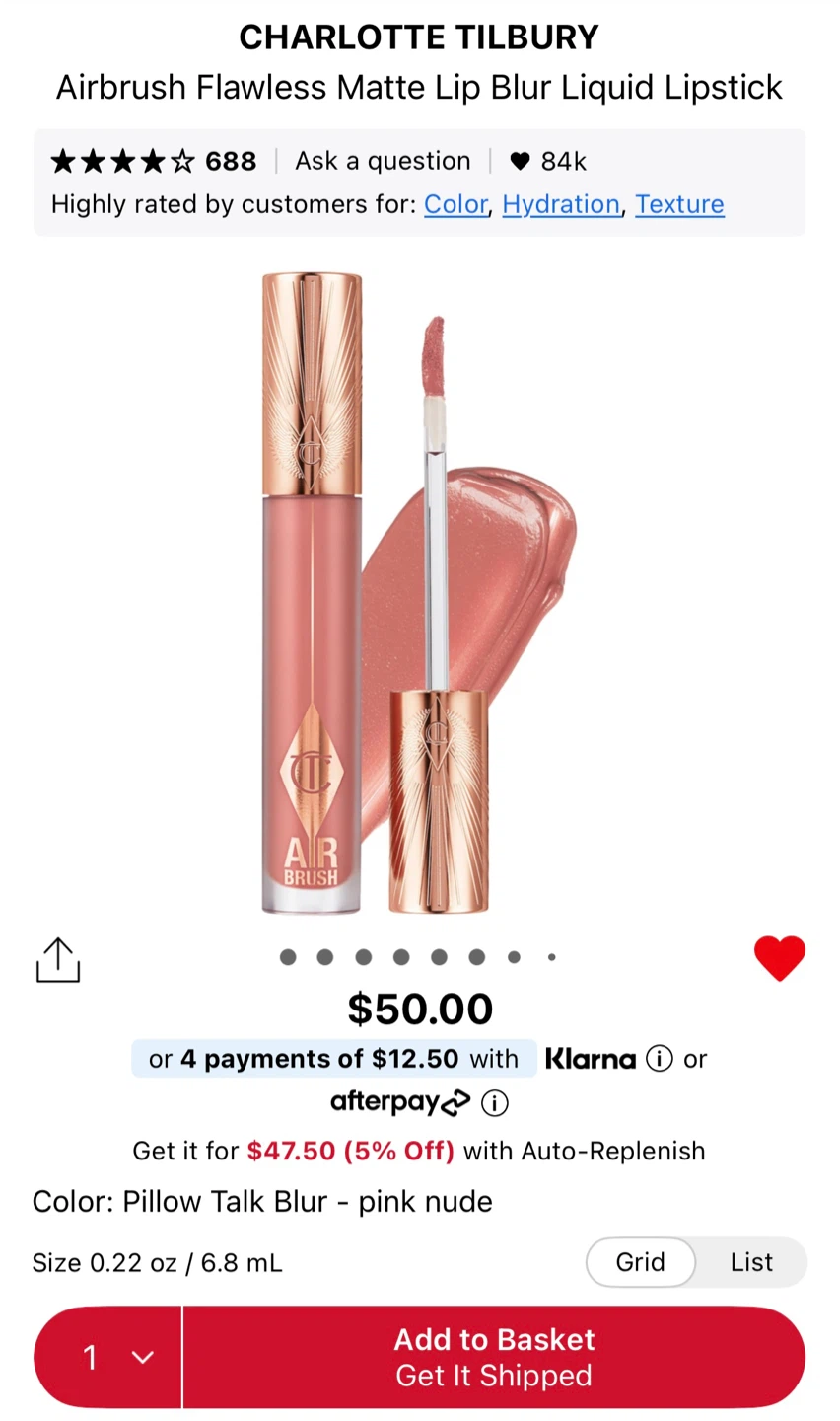 🆕 Charlotte Tilbury Matte Liquid Lipstick - Pillow Talk Blur - photo 5