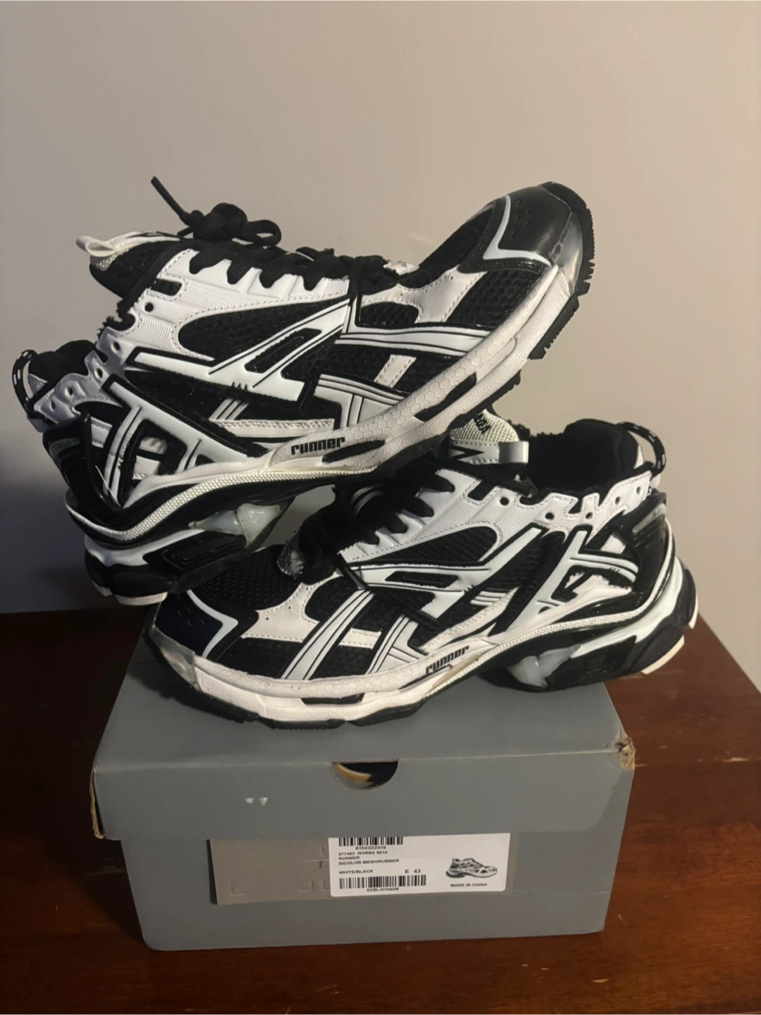 Balenciaga Runner Sneakers Black White price 210