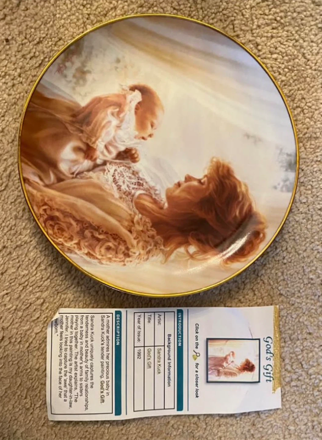 Sandra Kuck God's Gift Decorative Plate 1992