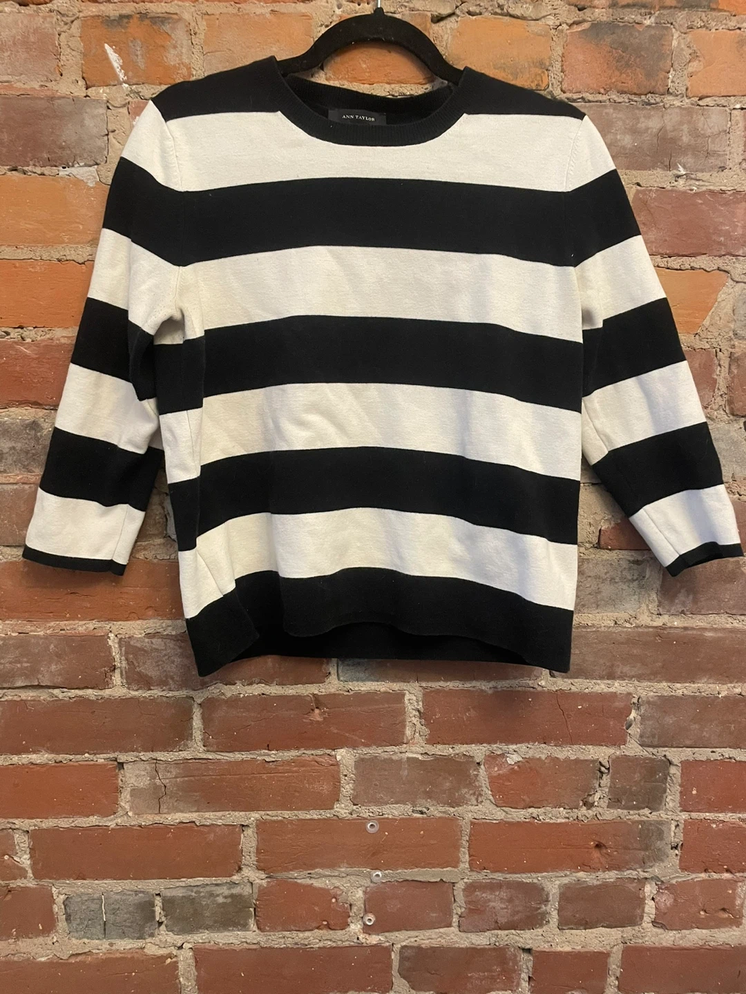 Ann Taylor Black & White Striped Sweater