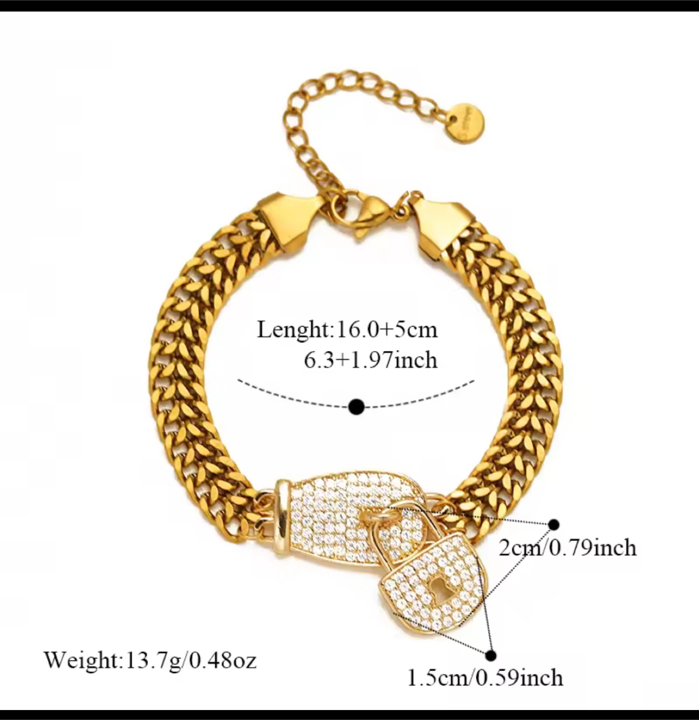 18k gold plated stainless steel bracelet - photo 3