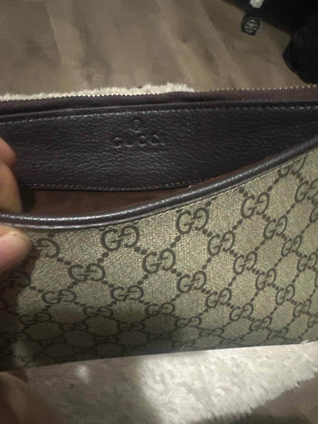 Gucci GG Supreme Monogram Wristlet Clutch Pouch - photo 3