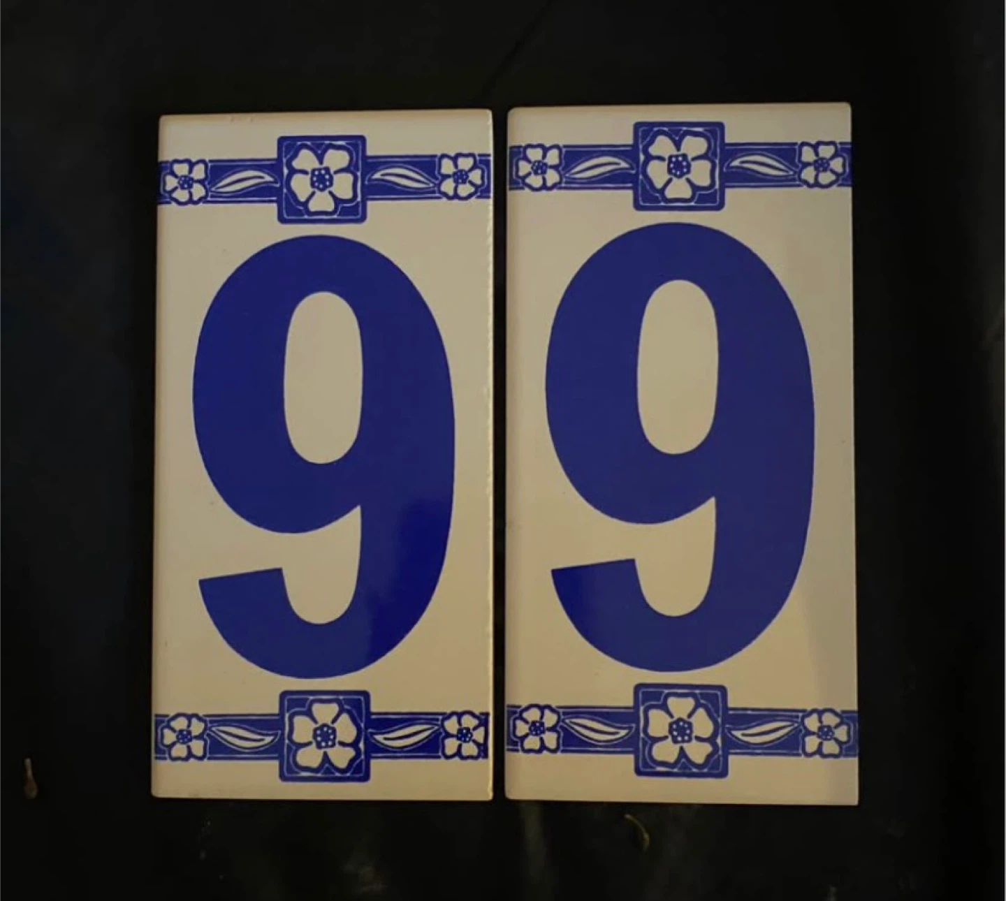 Portuguese Ceramic House Numbers - Set of Two