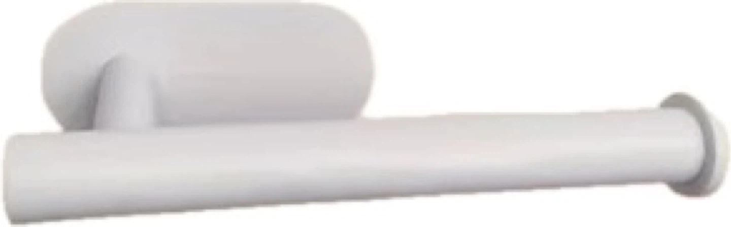 White Wall-Mounted Adhesive Toilet Paper Roll Holder - photo 2