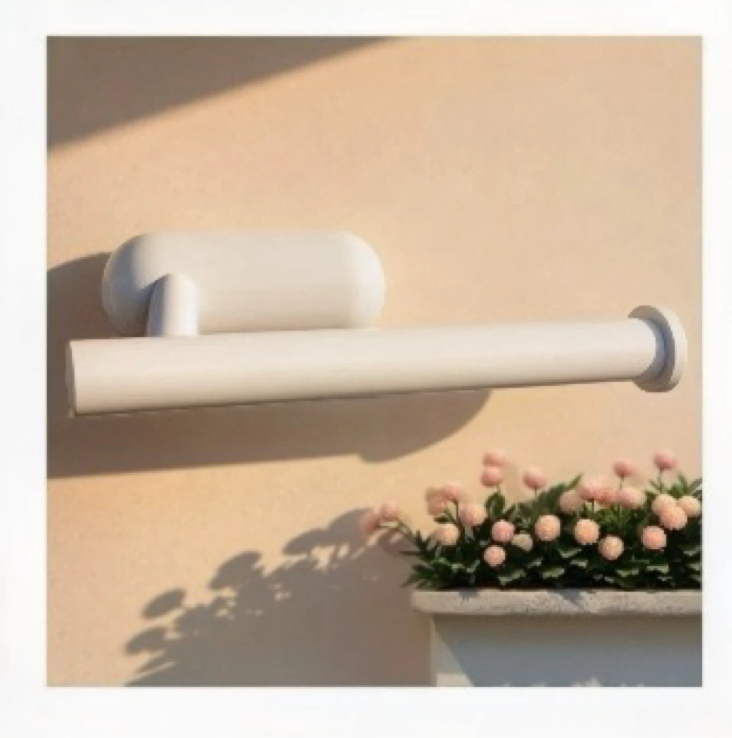 White Wall-Mounted Adhesive Toilet Paper Roll Holder
