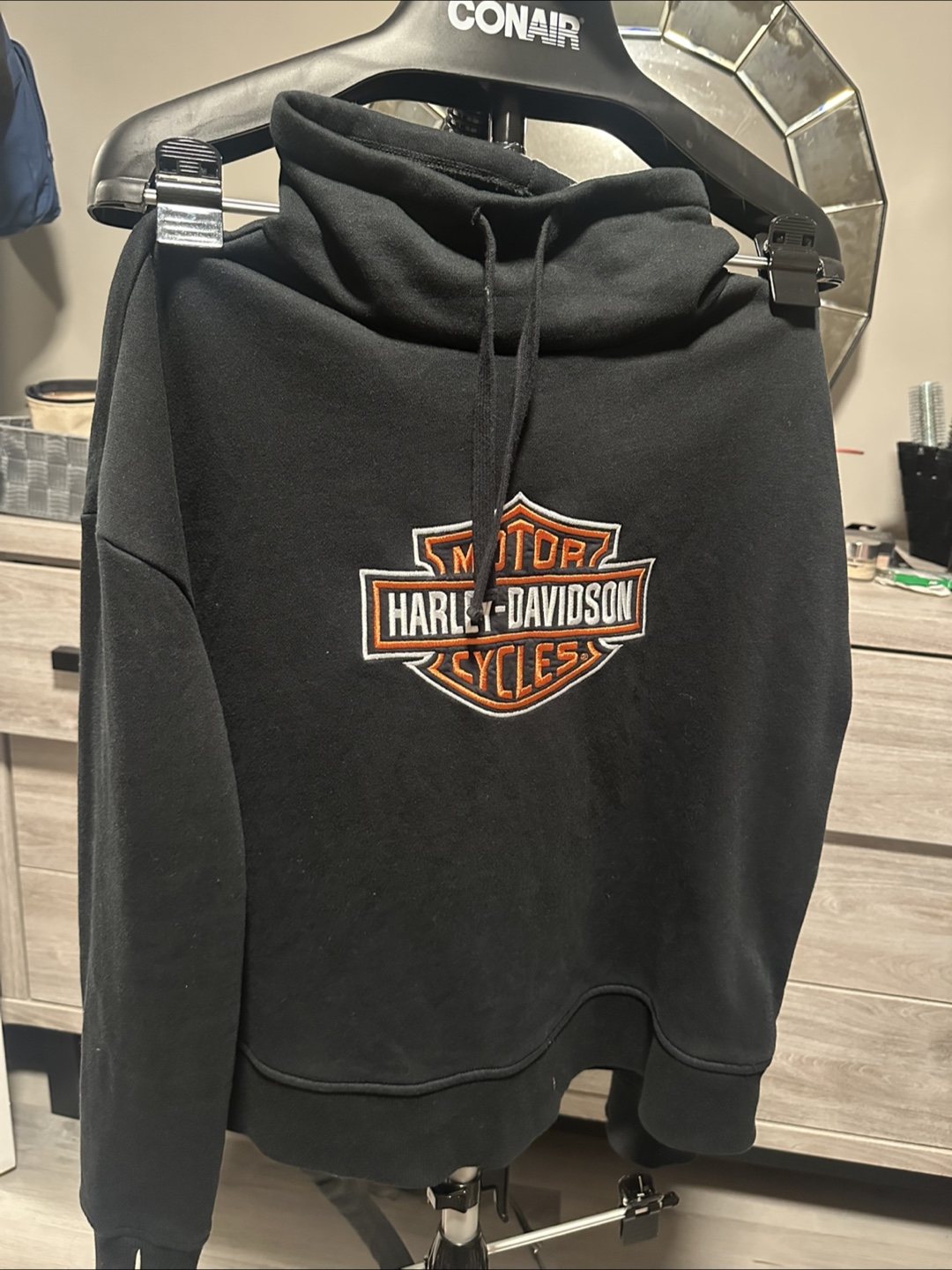 Harley-Davidson Black Hoodie Sweatshirt Size L