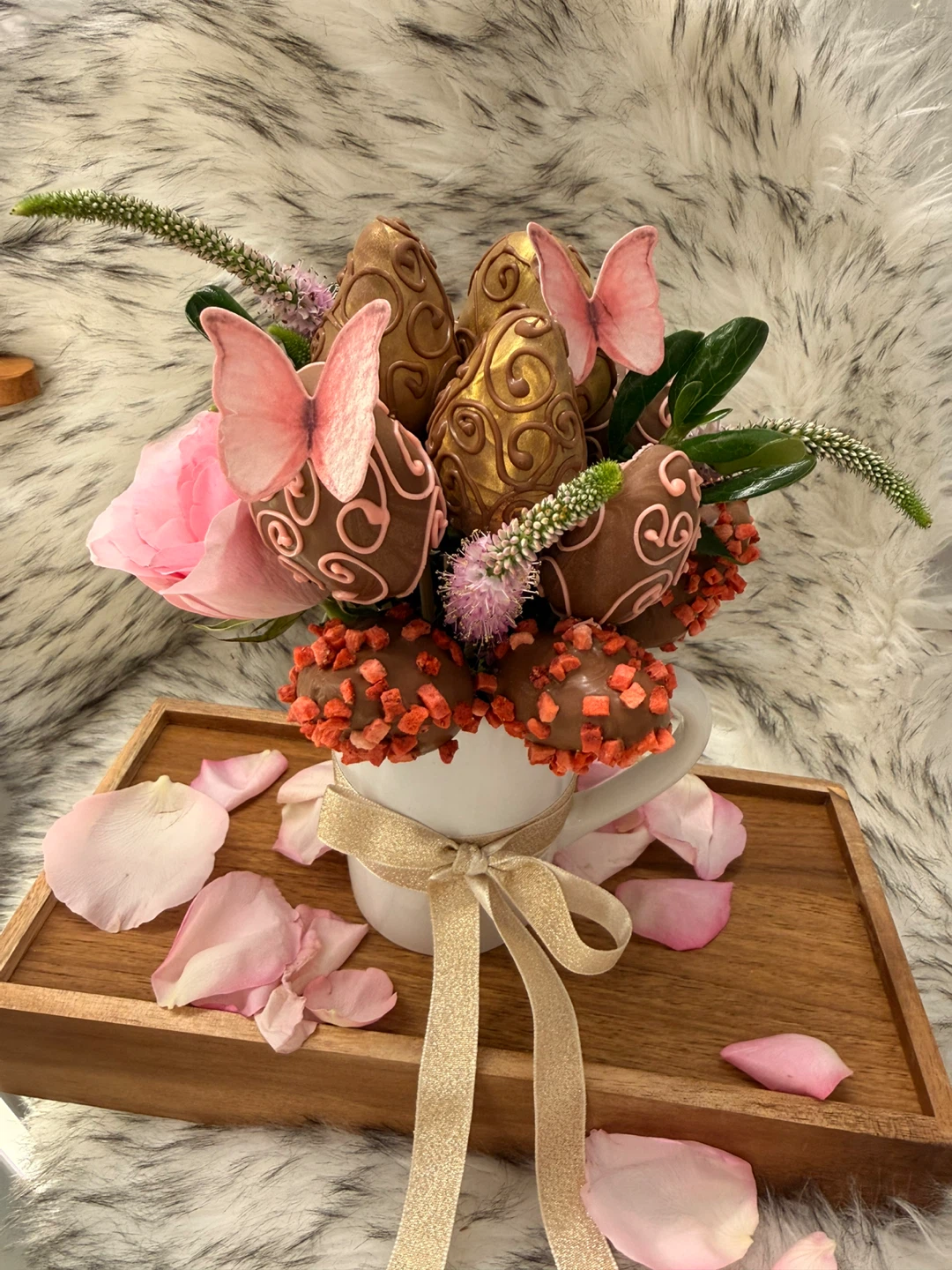 Chocolate Covered Strawberry & Cherry Arrangement