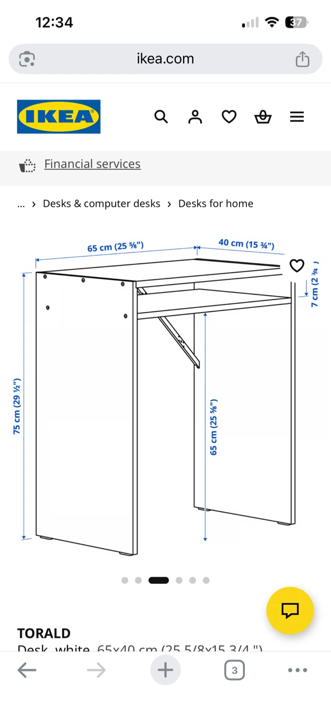 IKEA TORALD Desk - White - photo 3