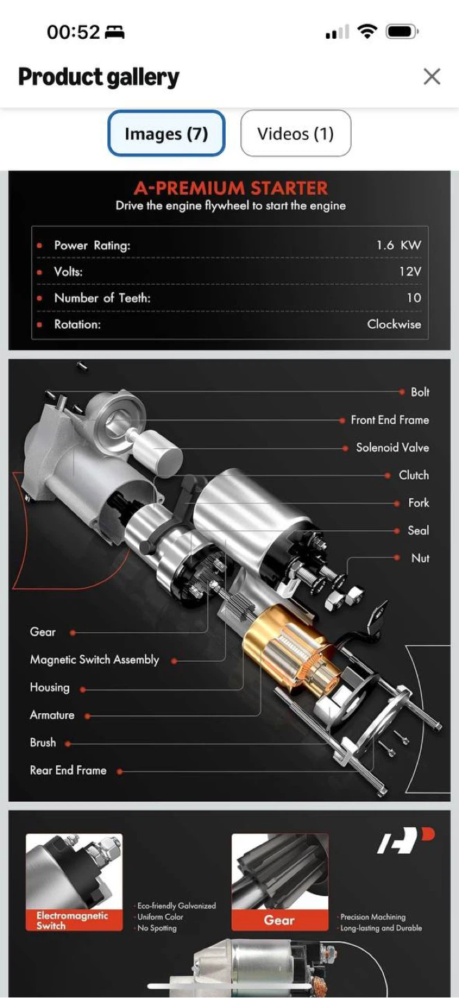 A-Premium Starter Motor for Toyota Yaris / Echo / Scion xA xB 2 - photo 2