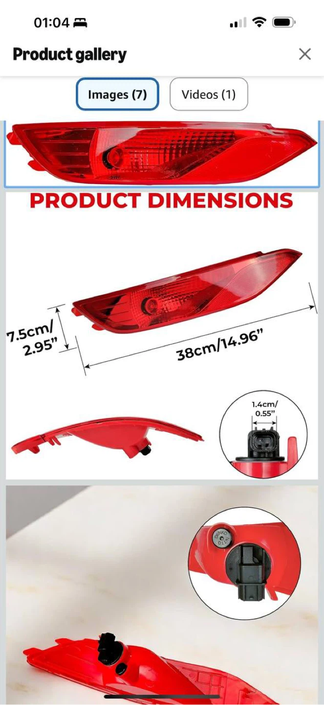 Hyundai Tucson Rear Left Bumper Reflector / Tail Light 2015-2018