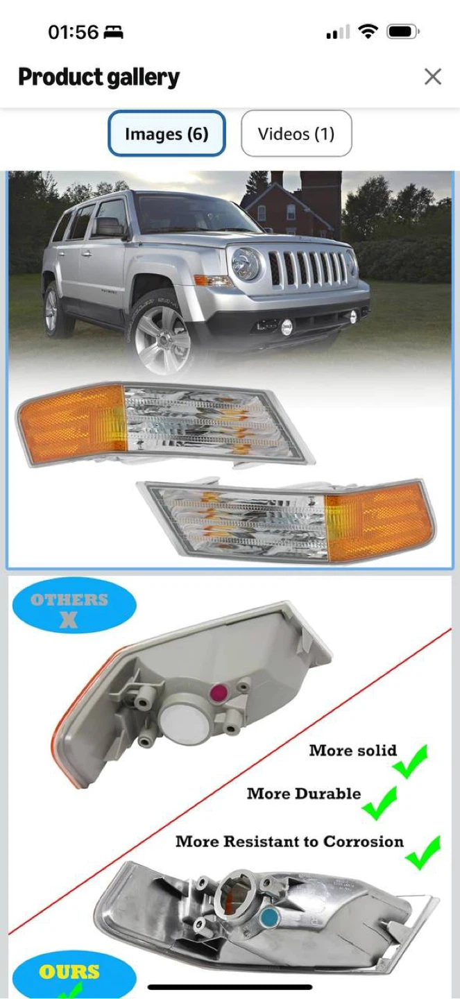 Jeep Patriot 2007–2017 Front Turn Signal Light Covers Left&Rig - photo 2