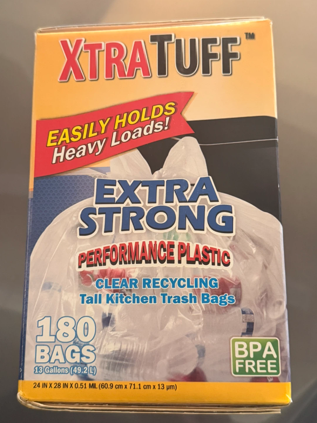 XtraTuff Tall Kitchen Trash Bags - 180 Count, Clear Recycling - photo 4