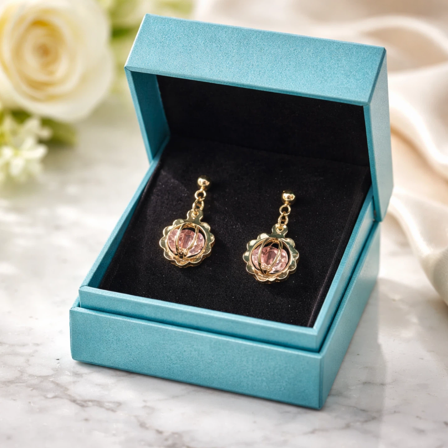 Gold-tone Dangle Earrings with Gemstone - photo 5