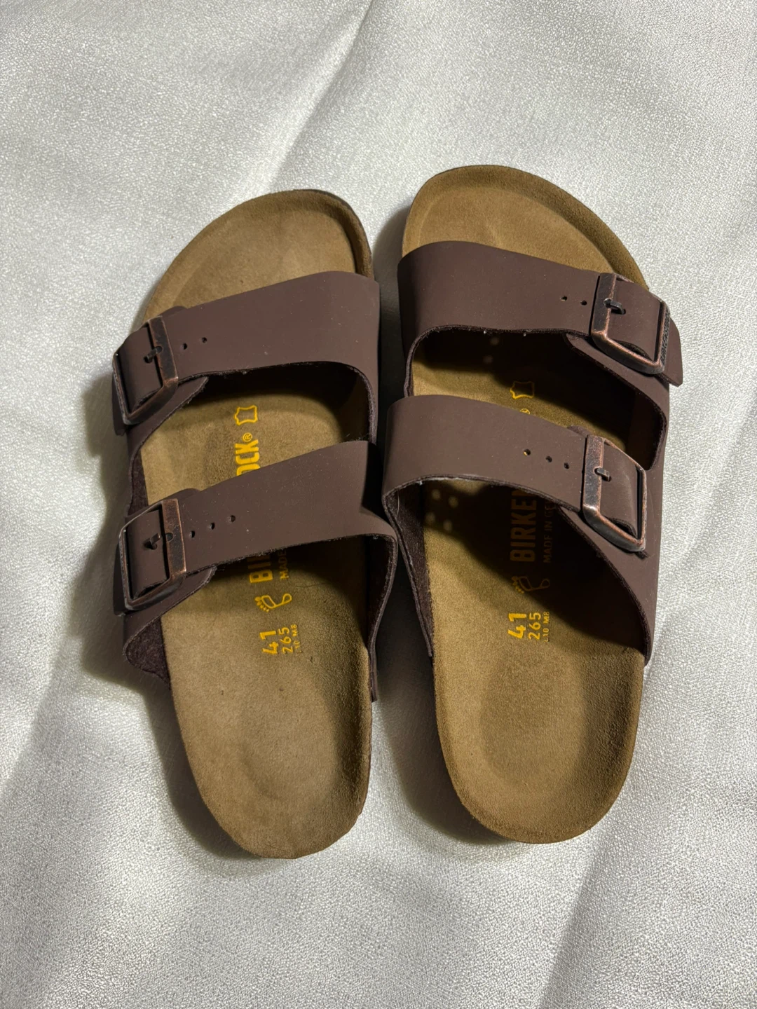 Birkenstock Arizona Sandals Size 41 Brown Leather