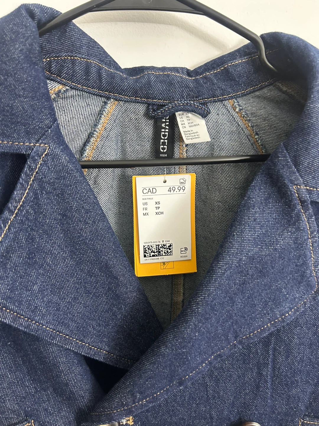 H&M Divided Cropped Denim Jacket - (Size XS, Fits like M) - photo 2