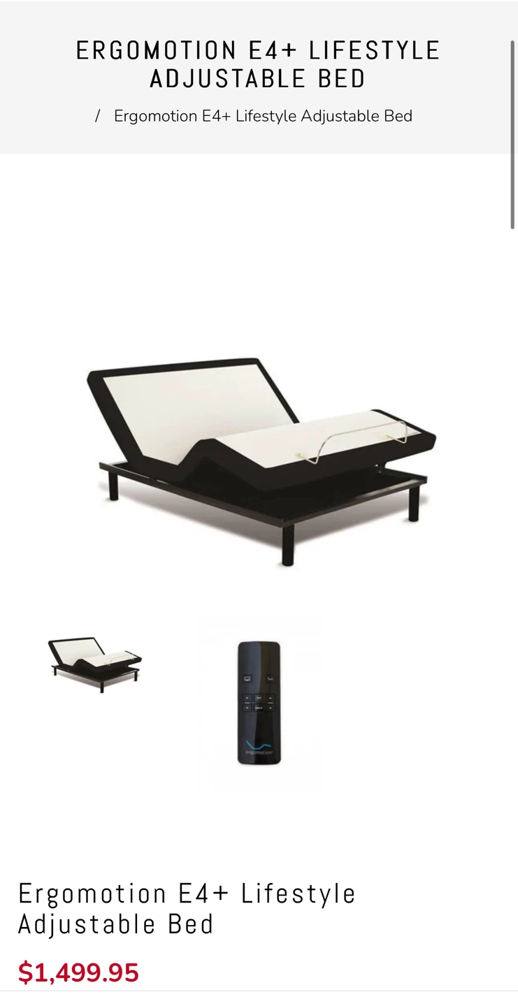 Ergomotion E4+ Lifestyle Adjustable Bed