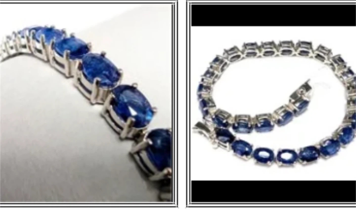 Blue Sapphire Tennis Bracelet 7.5" - photo 2
