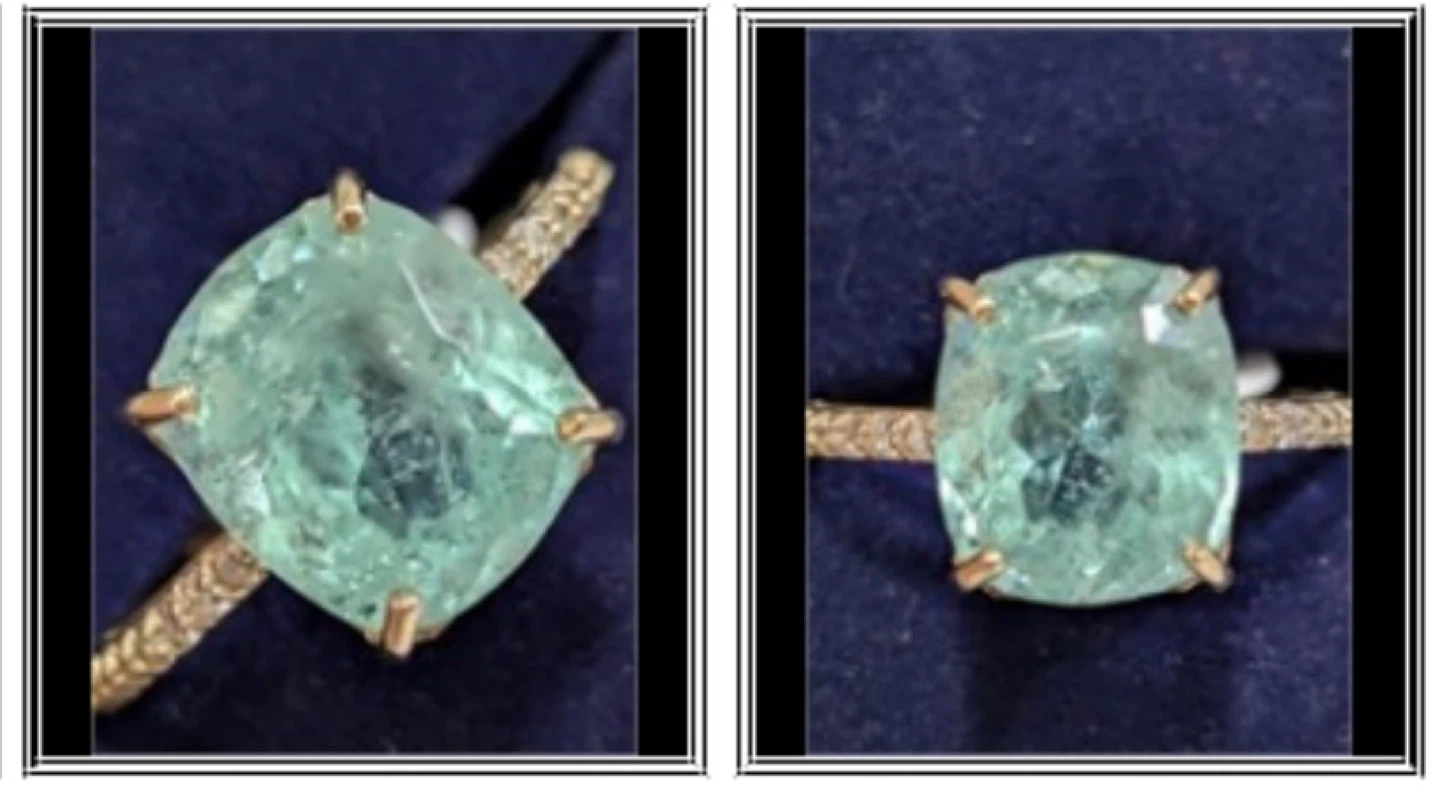 10KT Gold Colombian Emerald & Diamond Ring Size 6.75 - photo 2