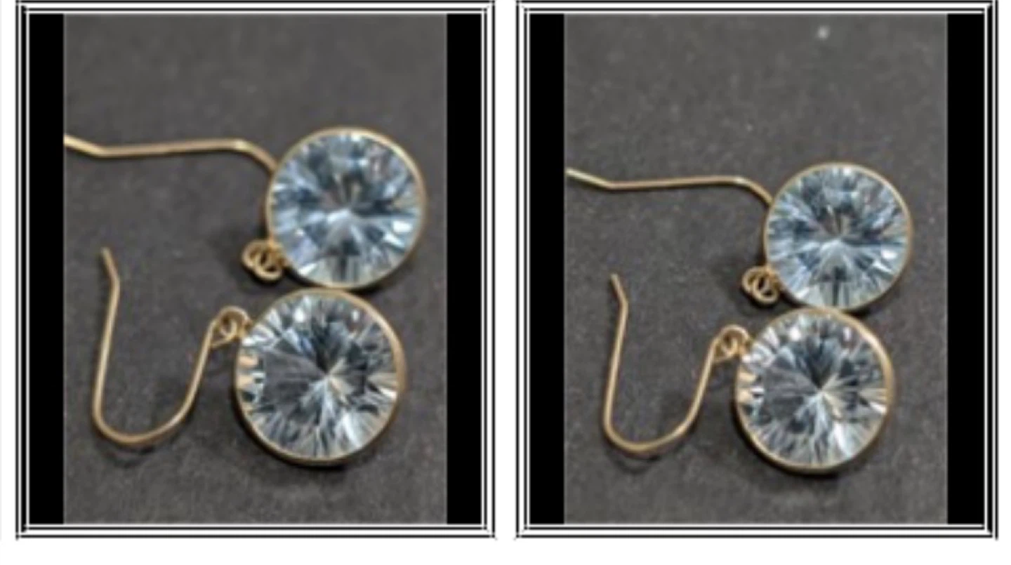 10KT Gold Blue Topaz Earrings (Pair) - photo 2
