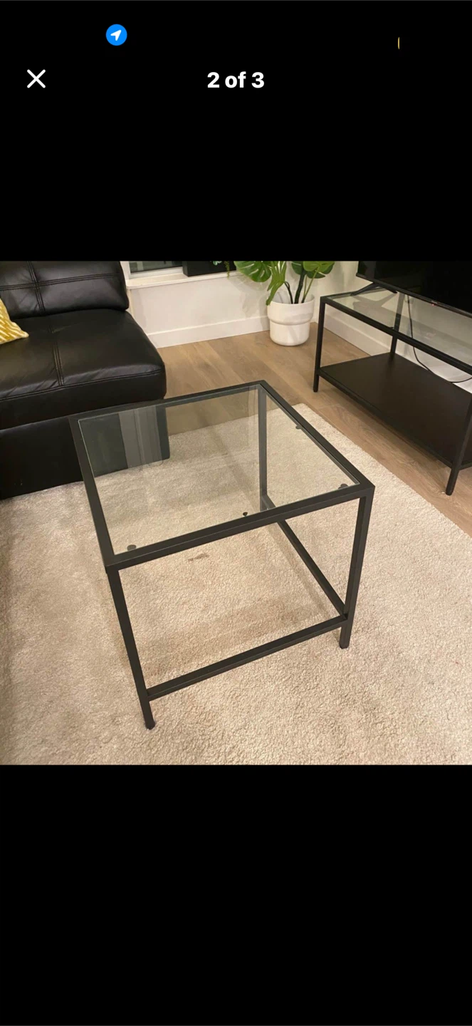 Black Metal and Glass Coffee Table - photo 2