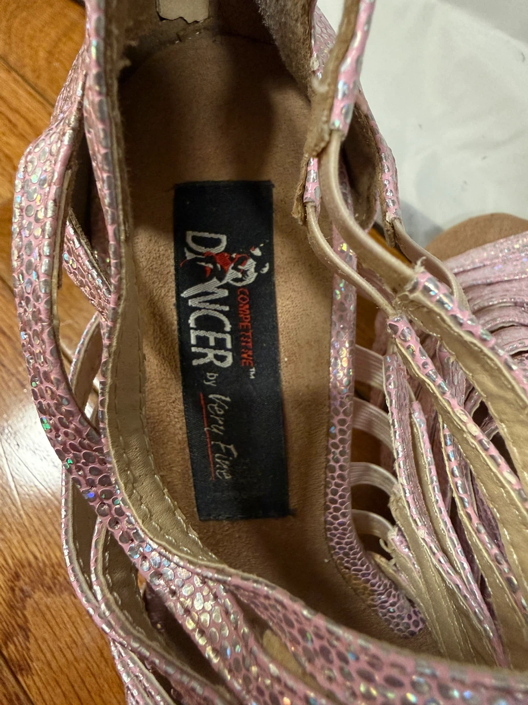 Very Fine Latin Dance Pink Glitter Heels + Bag - photo 3