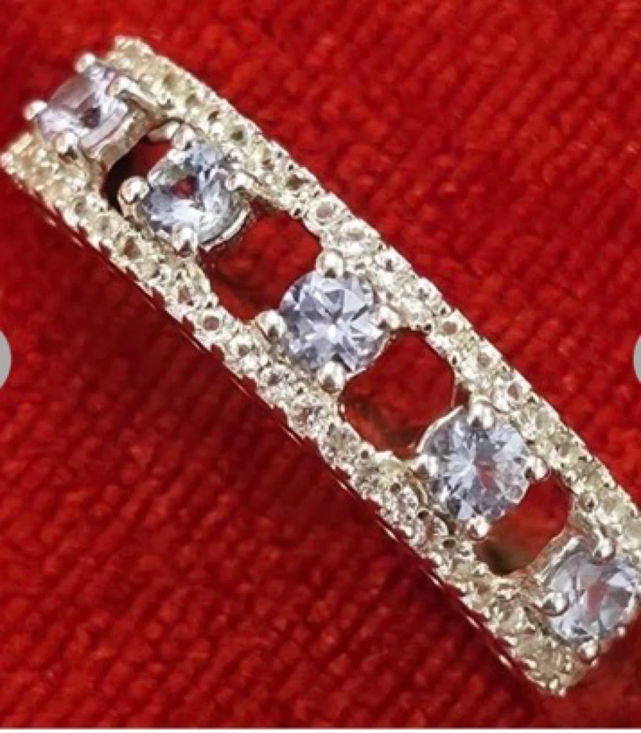 Sterling Silver Tanzanite & White Topaz Ring (~Size 10)
