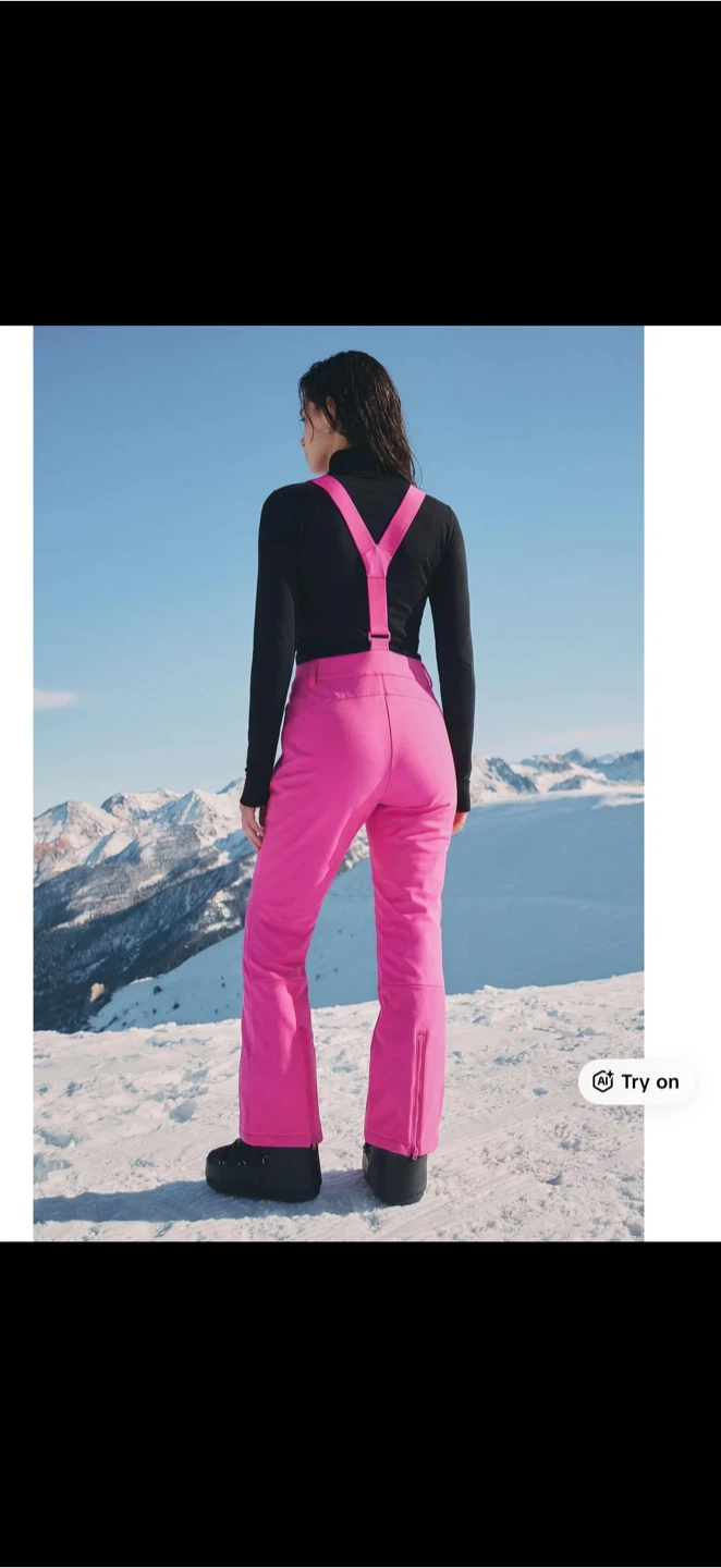 Pink Ski Pants with Suspenders