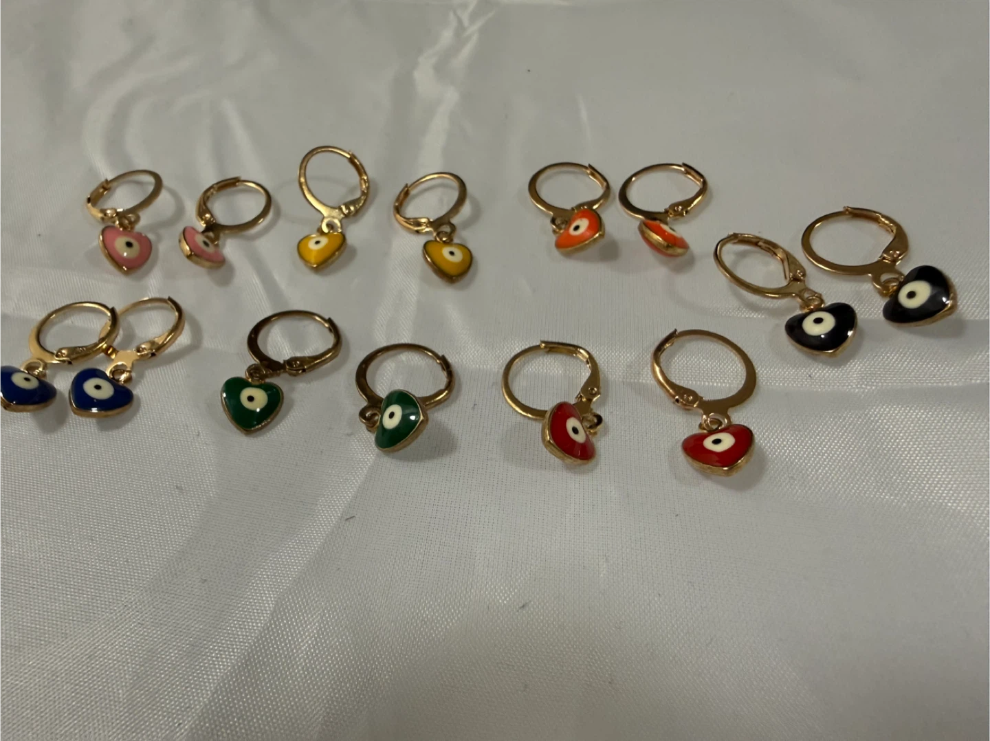 Set of 7 Heart Evil Eye Dangle Earrings - photo 3