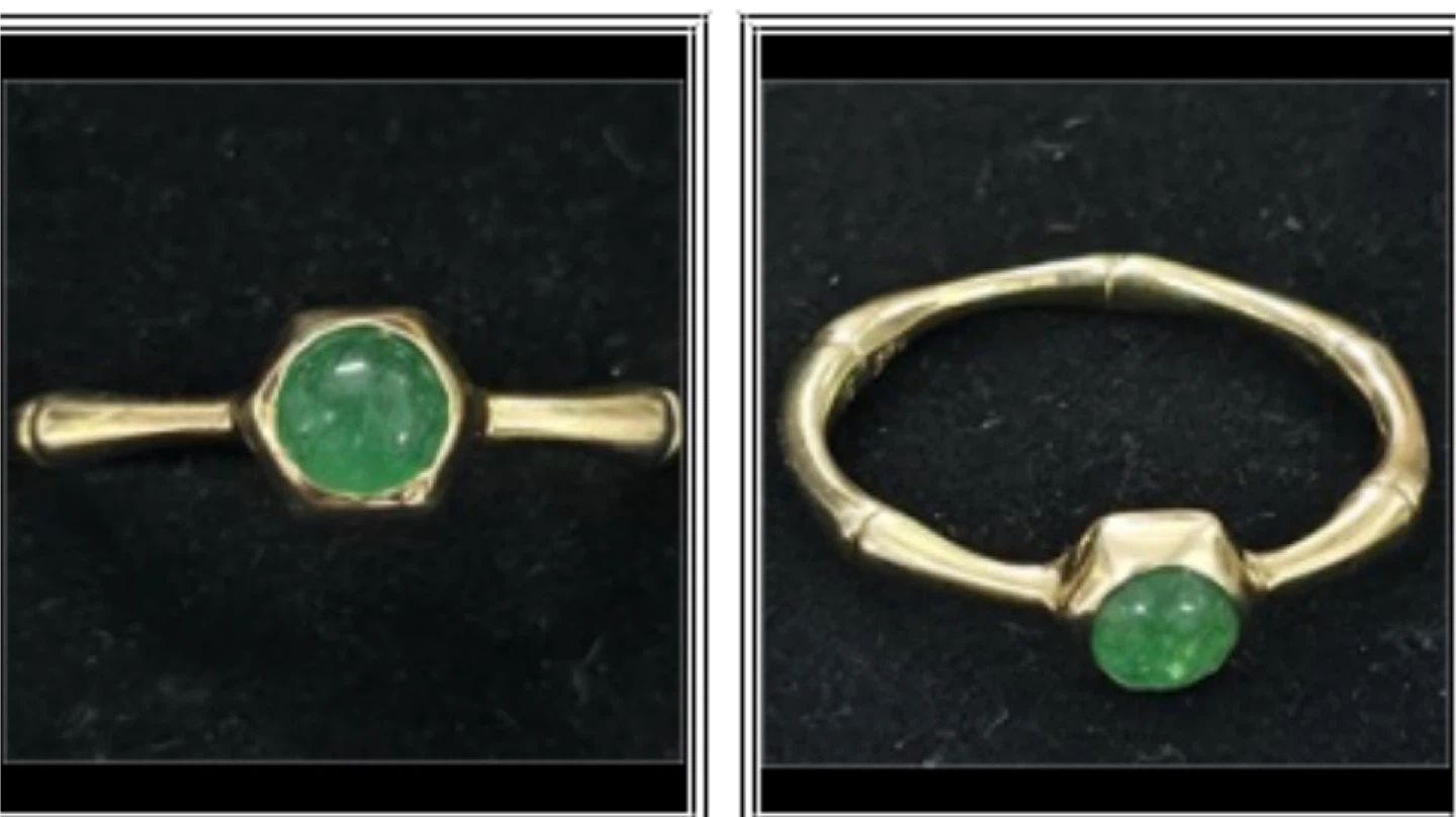 Gold-Plated Sterling Silver Emerald Ring - Size 9 - photo 2
