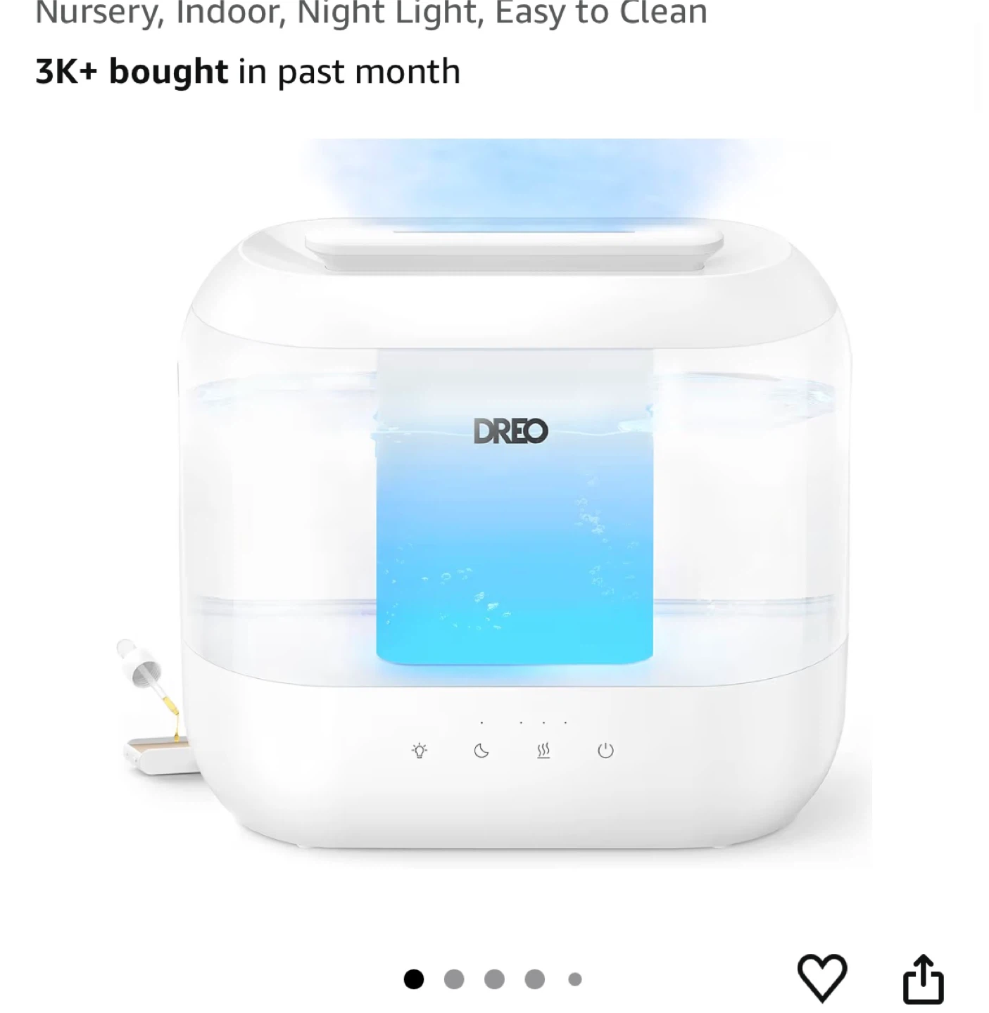Dreo White Humidifier with Night Light