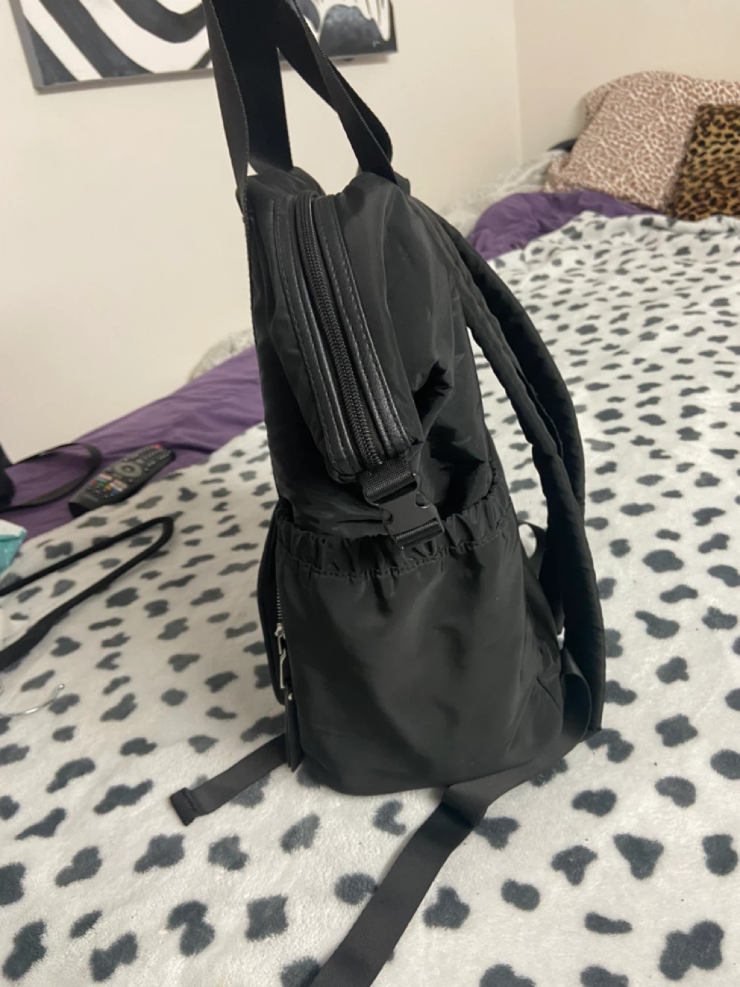 Black Nylon Backpack Tote - photo 3