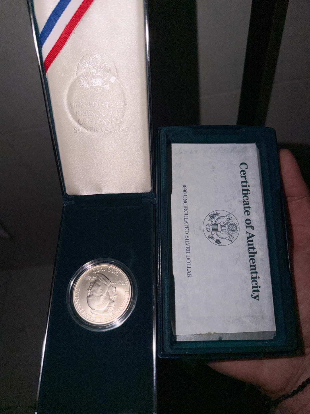 1990 Eisenhower Centennial Uncirculated Silver Dollar Coin