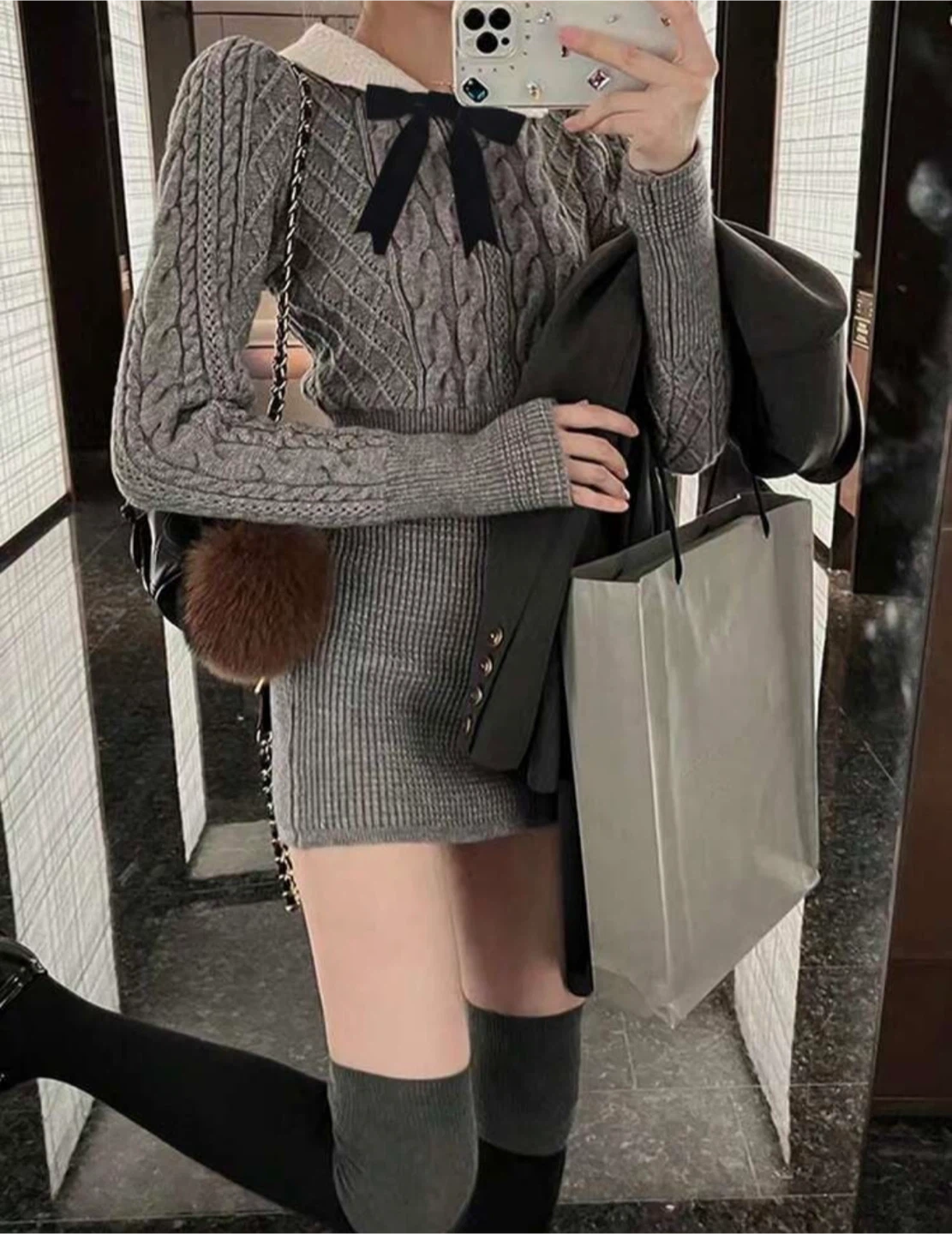 Grey Knit Dress