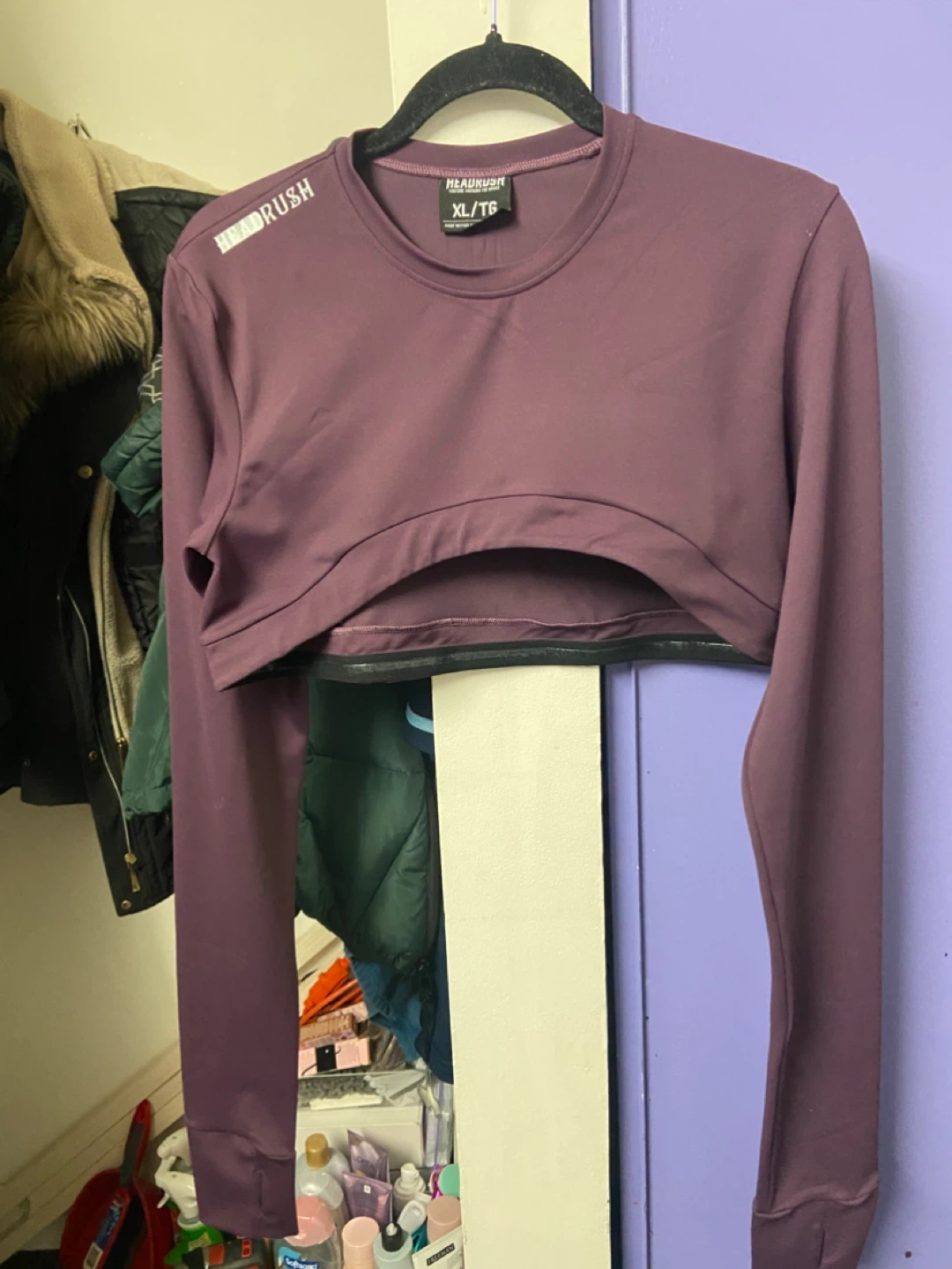 HEADRUSH Cropped Long Sleeve Top XL/TG