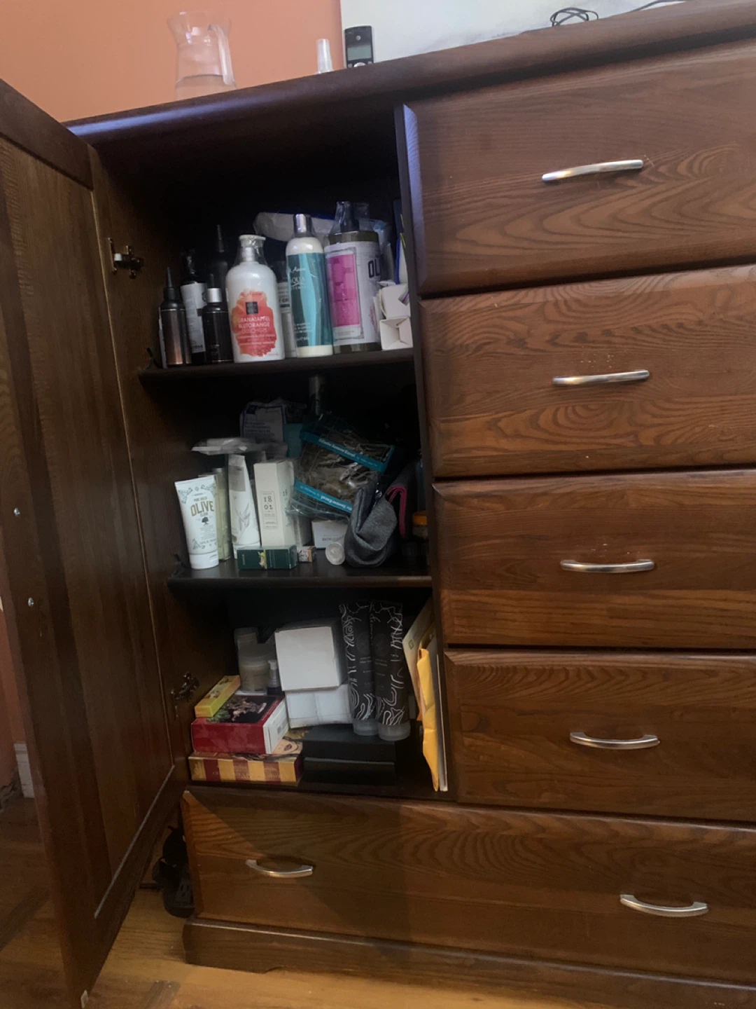 Wooden Dresser with Cabinet ,drawers, very specious - photo 3