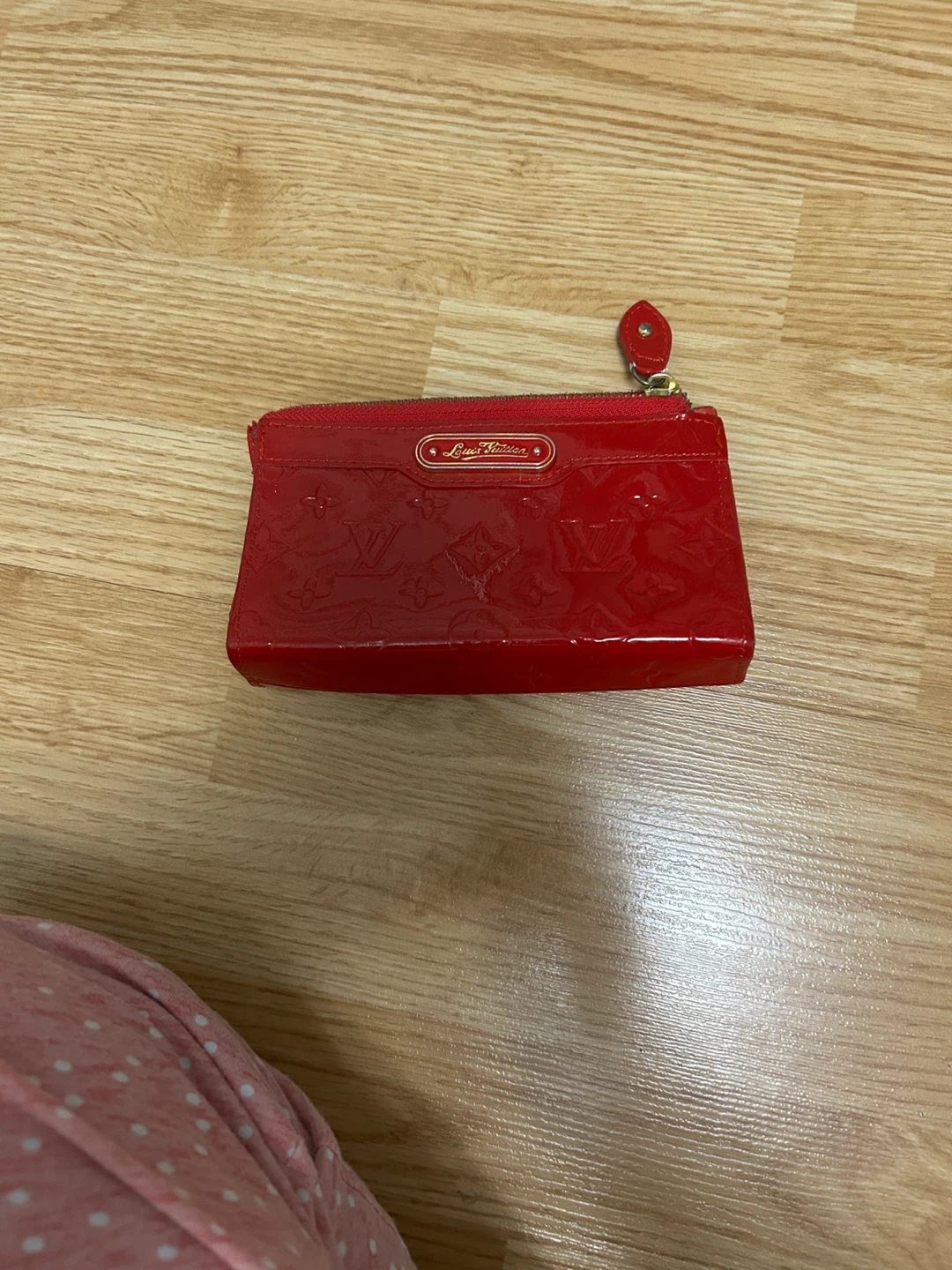 Red Louis Vuitton Monogram Vernis Pouch