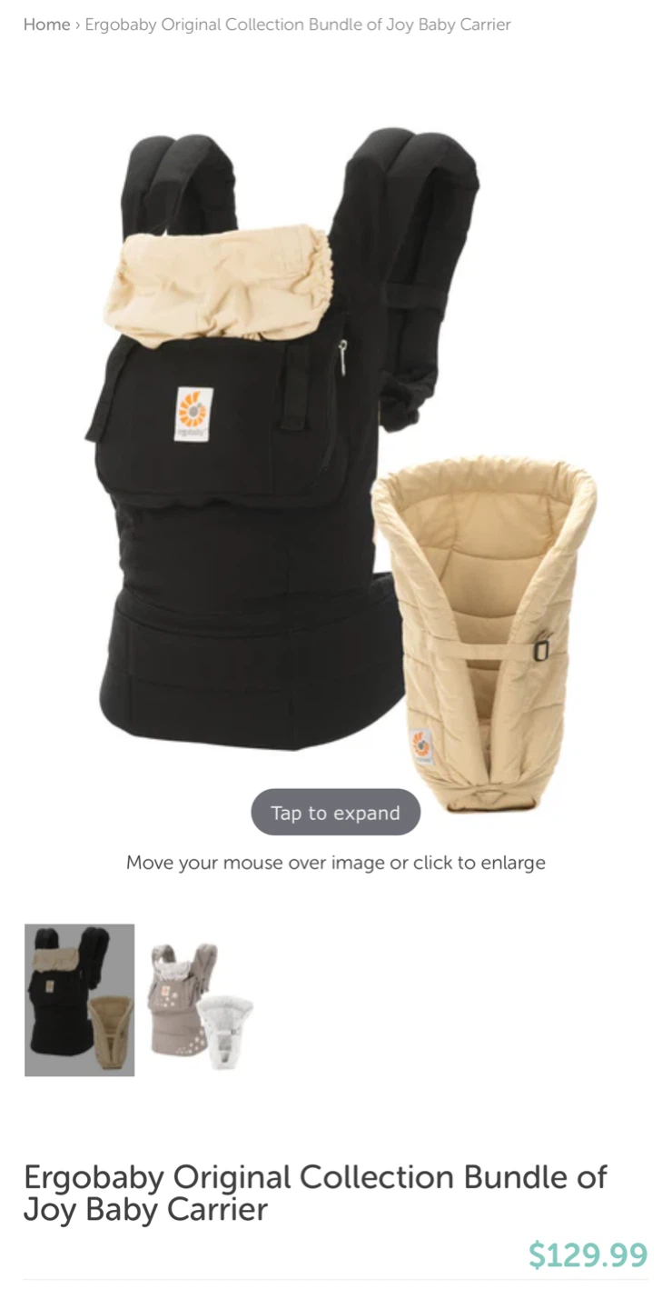 Ergobaby Original Collection Bundle of Joy Baby Carrier