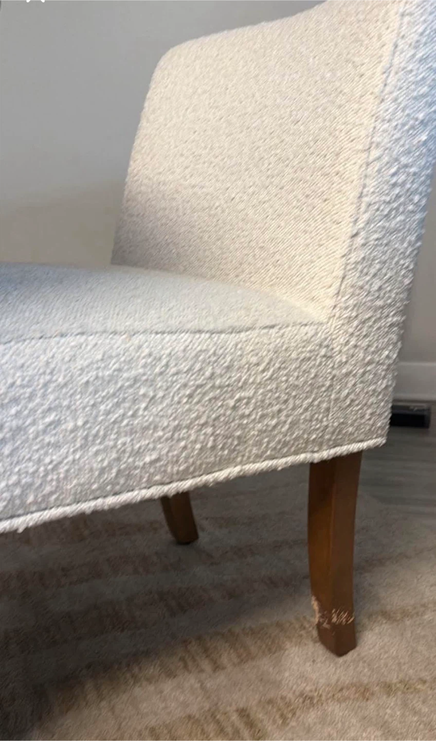 Three Bouclé Accent Chairs- Cream White - photo 2