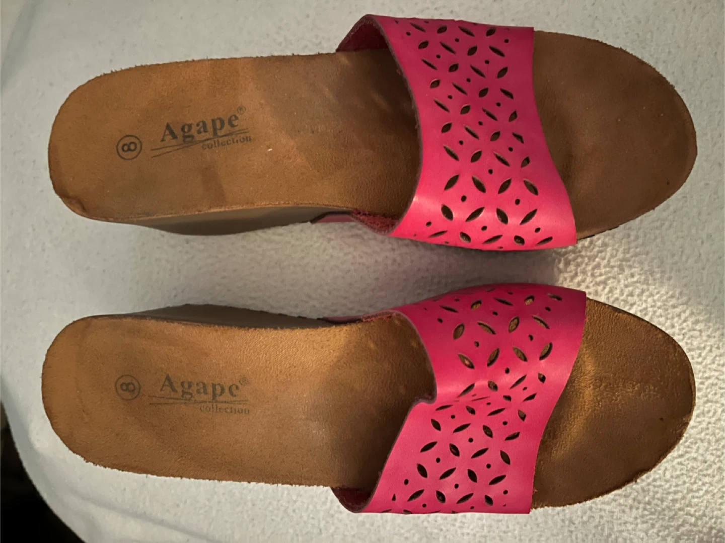 Agape Collection Pink Laser Cut Slides Size 8 - photo 4