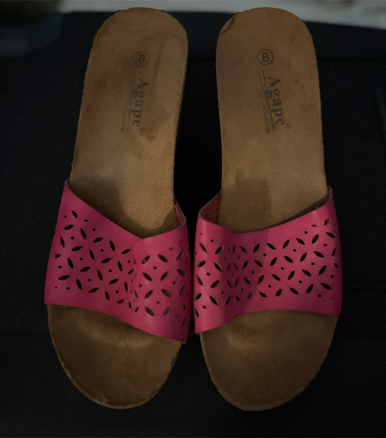 Agape Collection Pink Laser Cut Slides Size 8 - photo 2