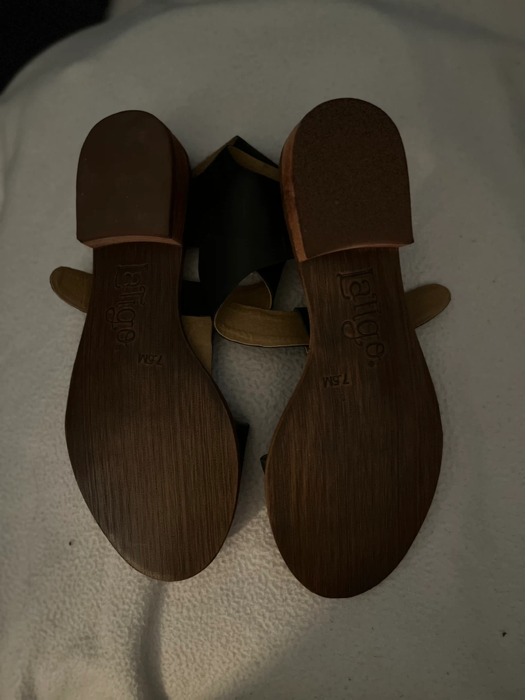 Women's Black Leather Sandals - Size 7.5 - photo 2