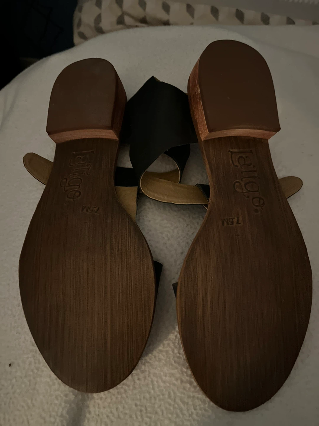 Women's Black Leather Sandals - Size 7.5 - photo 3