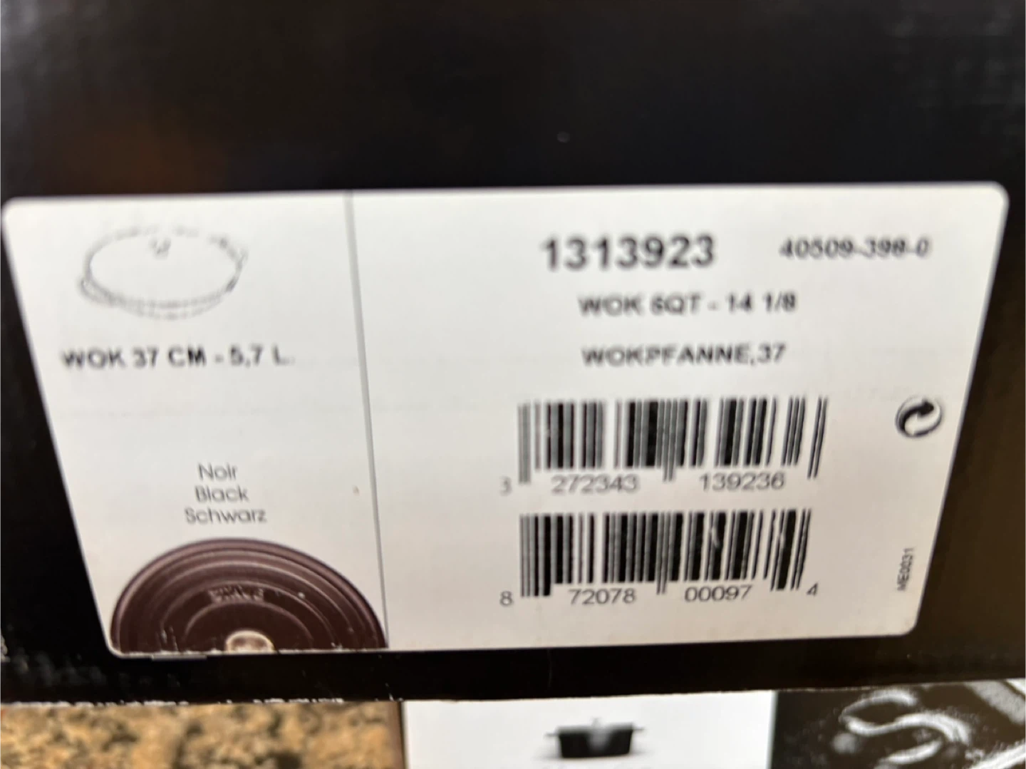Staub 37cm Wok 6QT Black - photo 3