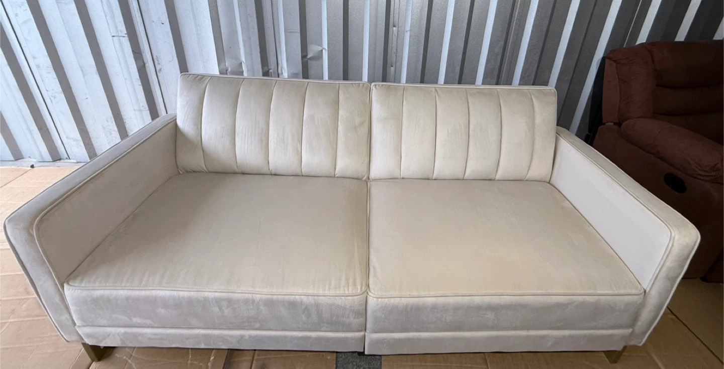Novogratz Skylar Ivory Velvet Modern Futon/Sofa Bed - photo 4