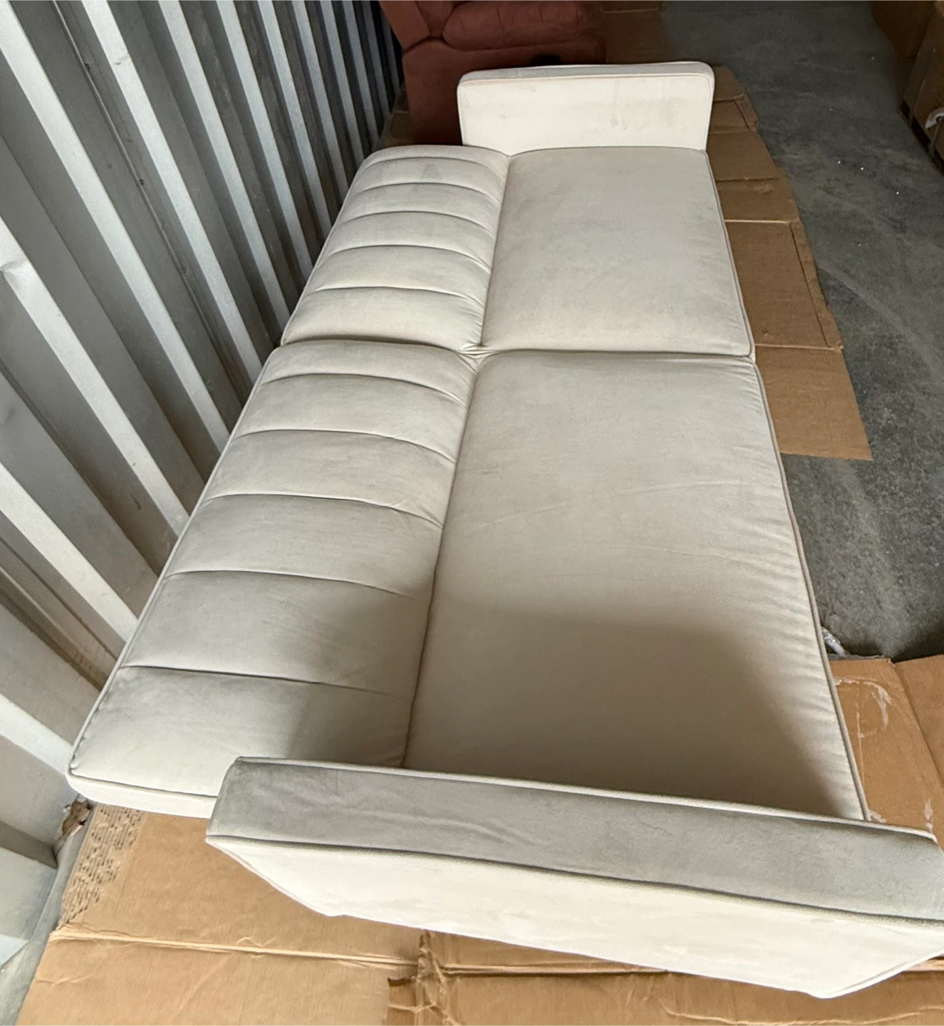 Novogratz Skylar Ivory Velvet Modern Futon/Sofa Bed - photo 2